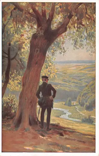 Paul Hey Volksliederkarte Nr. 28 O Täler weit, o Höhen Künstler Postkarte