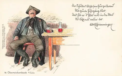 Volkstrachten aus Schwaben Oberreichenbach bei Calw Baden-Württemberg AK