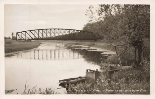 Partie an der schwarzen Elster Bad Herzberg Brandenburg Postkarte AK 1937