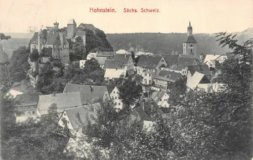 Stadtansicht von Hohnstein in der Sächsischen Schweiz Sachsen Postkarte AK 1916