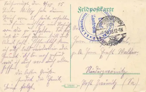 Erinnerung an den Fliegerkampf bei Harbouey Patriotika Postkarte AK 1915