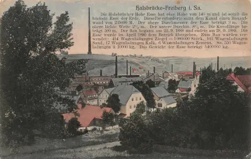 Halsbrücke Freiberg Sachsen Postkarte AK 1909