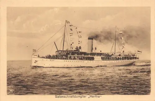 Salonschnelldampfer "Hertha" Postkarte AK 1926