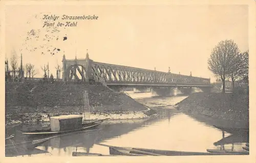 Kehler Strassenbrücke Pont de Kehl Baden-Württemberg Postkarte AK 1912