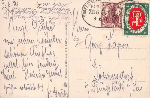 Preussischer Hof Aussichtsturm Inselberg (Thür. Wald) Postkarte AK 1921