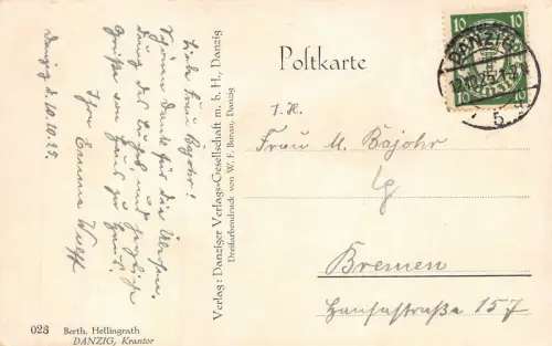 Danzig Krantor Postkarte AK 1925