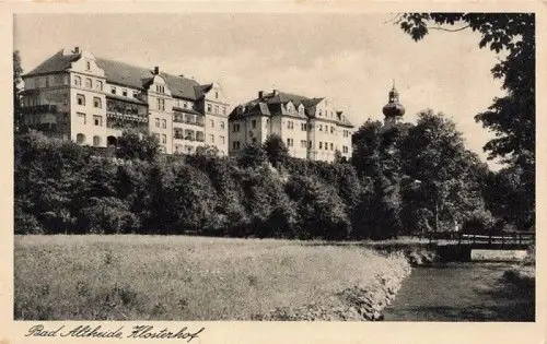 Klosterhof in Bad Altheide Polanica-Zdrój Schlesien Postkarte AK