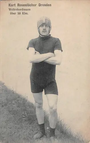 Radsport Fahrrad Radfahrer Rosenlöcher Dresden Weltrekordmann Postkarte