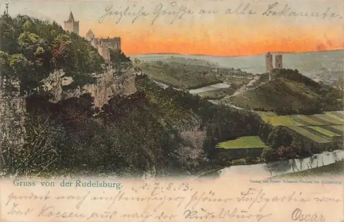 Gruss von der Rudelsburg Saaleck Naumburg Sachsen-Anhalt Postkarte AK 1903