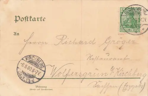 Gruss von der Rudelsburg Saaleck Naumburg Sachsen-Anhalt Postkarte AK 1903