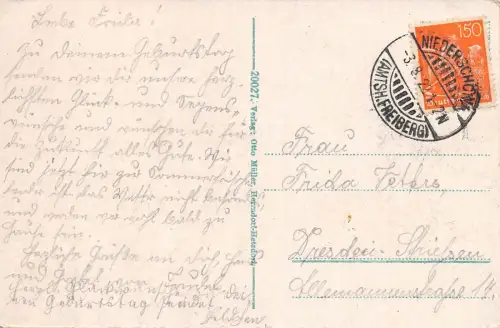 AK Herrndorf - Hetzdorf , Post Nirderschöna Restaurant Bergschlößchen 1922