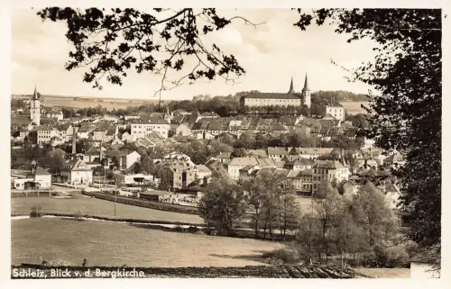 Stadtansicht Blick von der Bergkirche Schleiz Thüringen Postkarte AK