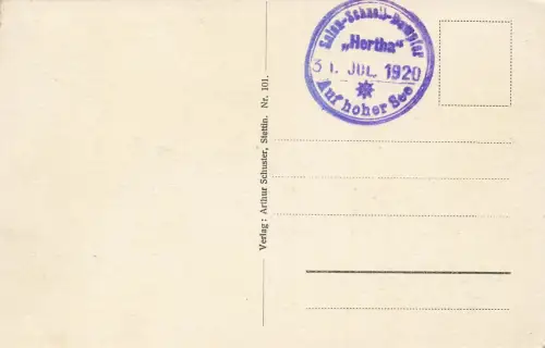 Salonschnelldampfer Hertha in voller Fahrt Postkarte AK 1920