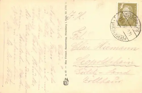 Hirschberg Schlesien Gesamtansicht Postkarte 1932