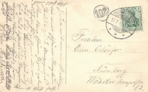 Neckarsteinach Ruine Hinterburg Postkarte AK 1911