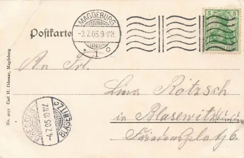 Königsbrücke in Magdeburg Sachsen-Anhalt Postkarte AK 1905