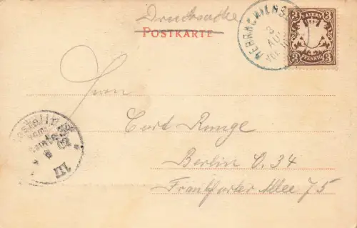 Blick von der Herreninsel Chiemsee Bayern Postkarte AK 1902