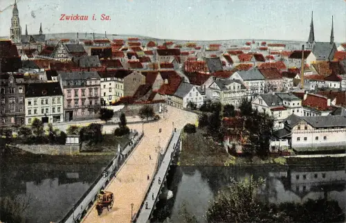 Zwickau i. Sa. Ansicht Kirche Postkarte AK 1913