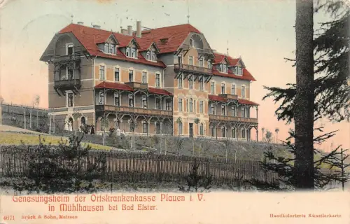 Genesungsheim in Mühlhausen bei Bad Elster Postkarte AK 1913