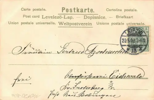 Dackel mit Weiderkätzchen Mailick Künstler Postkarte 1902 Leipzig