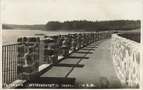 Talsperre Muldenberg im Vogtland Sachsen Postkarte AK