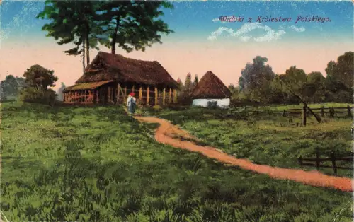 Ansicht Widoki z Królestwa Polskiego Polen Postkarte AK 1917