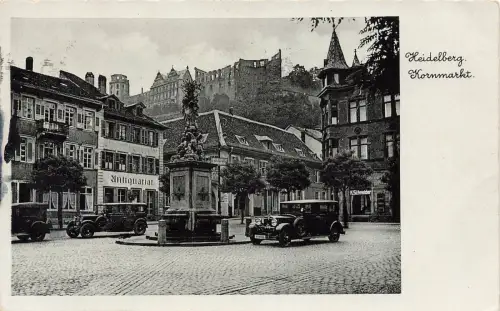 Kornmarkt in Heidelberg Baden-Württemberg Postkarte AK 1939