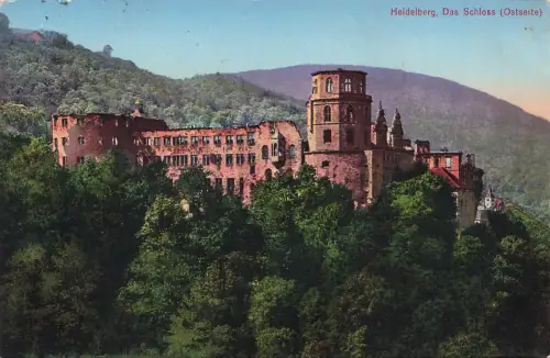 Heidelberg Das Schloss (Ostseite) Niedersachsen Postkarte AK 1916
