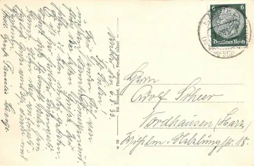 Drübberholz Eystrup Gasthaus Villa Waldschlößchen H. Hellwinkel Postkarte 1933