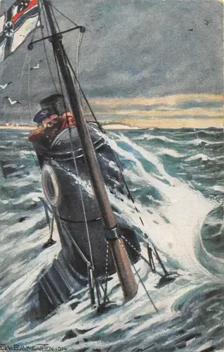 Kolonialkriegerdank Unterseeboot Patrouille bei engl. Küste Patriotika AK 1916