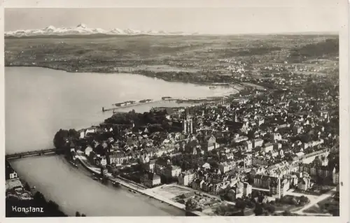 Stadtansicht und Anlegestelle in Konstanz Baden-Württemberg Postkarte AK 1930