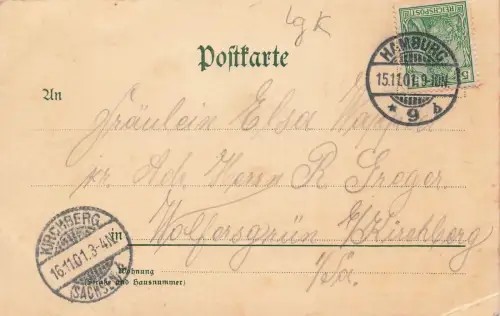 Straßenansicht Steindamm mit Straßenbahn Hamburg Postkarte AK 1901