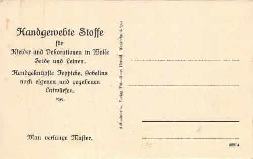 Keitumer Museumsweberei Keitum auf Sylt Postkarte AK