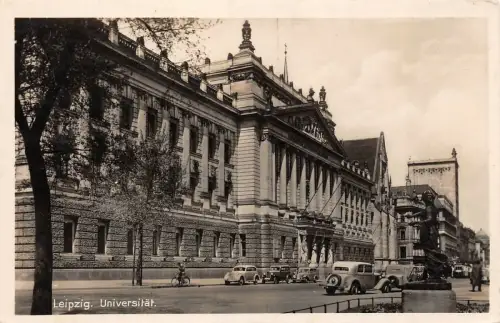 Leipzig Universität Automobile Postkarte