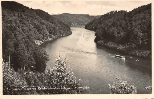 Zschopau Talsperre Kriebstein-Lauenhain Mittweida Postkarte AK 1941