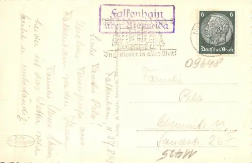 Zschopau Talsperre Kriebstein-Lauenhain Mittweida Postkarte AK 1941