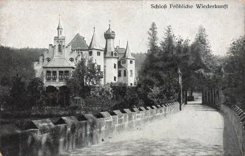 Ansicht Schloss Fröhliche Wiederkunft Wolfersdorf Thüringen Postkarte AK