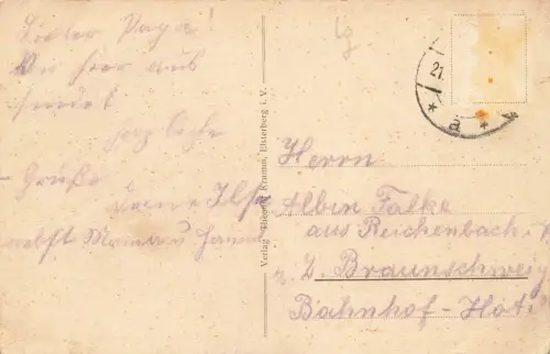 Burgruine Palais mit Kellern u. Burghof Bad Elster Vogtland Sachsen Postkarte AK