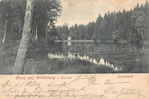 Gruss aus Grillenburg bei Tharandt Serrenteich Sachsen Postkarte AK 1902
