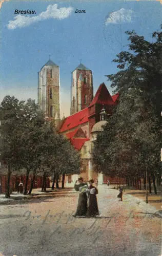 Breslau Frauen am Dom Postkarte 1916