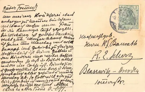 Partie im Herrental mit Hauptkirche in Kamenz Sachsen Postkarte AK 1909