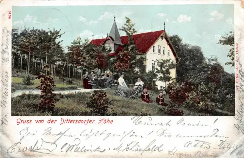 Gruss von der Dittersdorfer Höhe Erzgebirge Dittersdorf Postkarte 1912