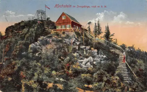 Hochstein im Isergebirge 1058m ü. M. Postkarte AK 1918