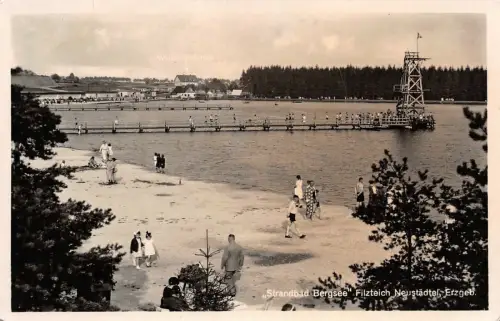"Strandbad Bergsee" Filzteich Neustädtel Erzgebirge Postkarte 1938