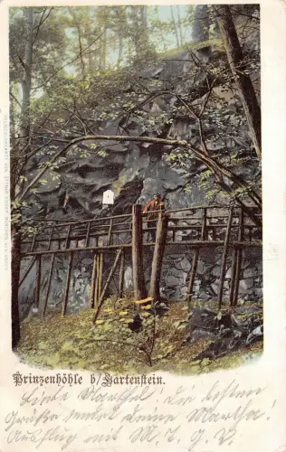 Prinzenhöhle bei Hartenstein Sachsen Postkarte AK 1904