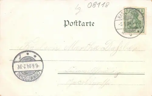 Prinzenhöhle bei Hartenstein Sachsen Postkarte AK 1904