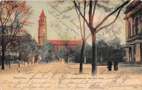 AK Magdeburg Auguststrasse mit dem Dom 1904