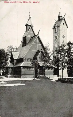 Riesengebirge Kirche Wang Postkarte AK
