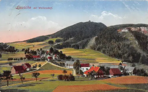 Sommerfrische Lausche mit Waltersdorf Sachsen Postkarte AK 1924
