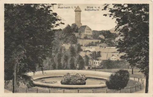 Auerbach i. V. Blick n. d. Schloßturm Postkarte AK 1930